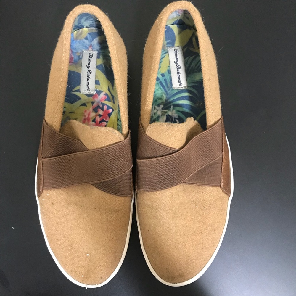 Tommy Bahama Tan Slip On Sneakers